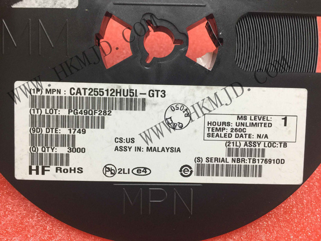 供應(yīng)EEPROM 存儲器 CAT25512 CAT25512HU5I-GT3 電可擦除可編程只讀存儲器